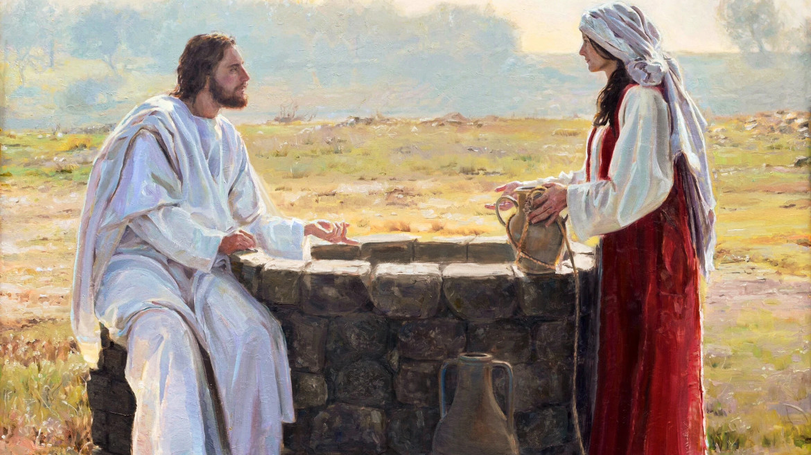 Gesù alla samaritana: "Il Messioa ono io che ti parlo"